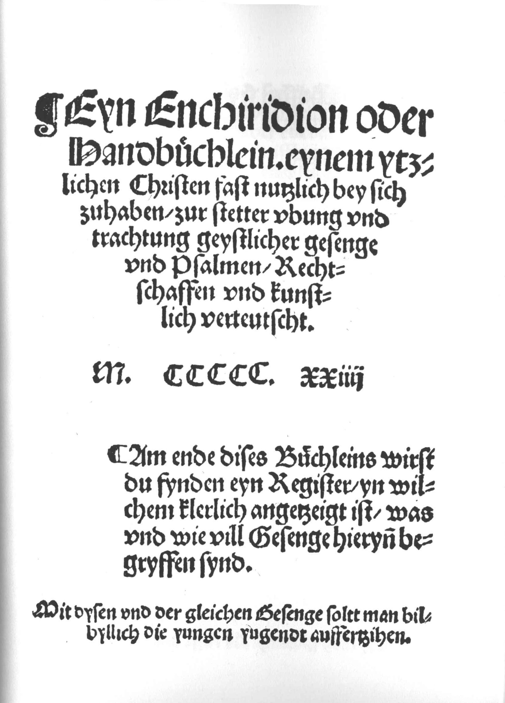 Erfurt Enchiridion 1524 — the singing church