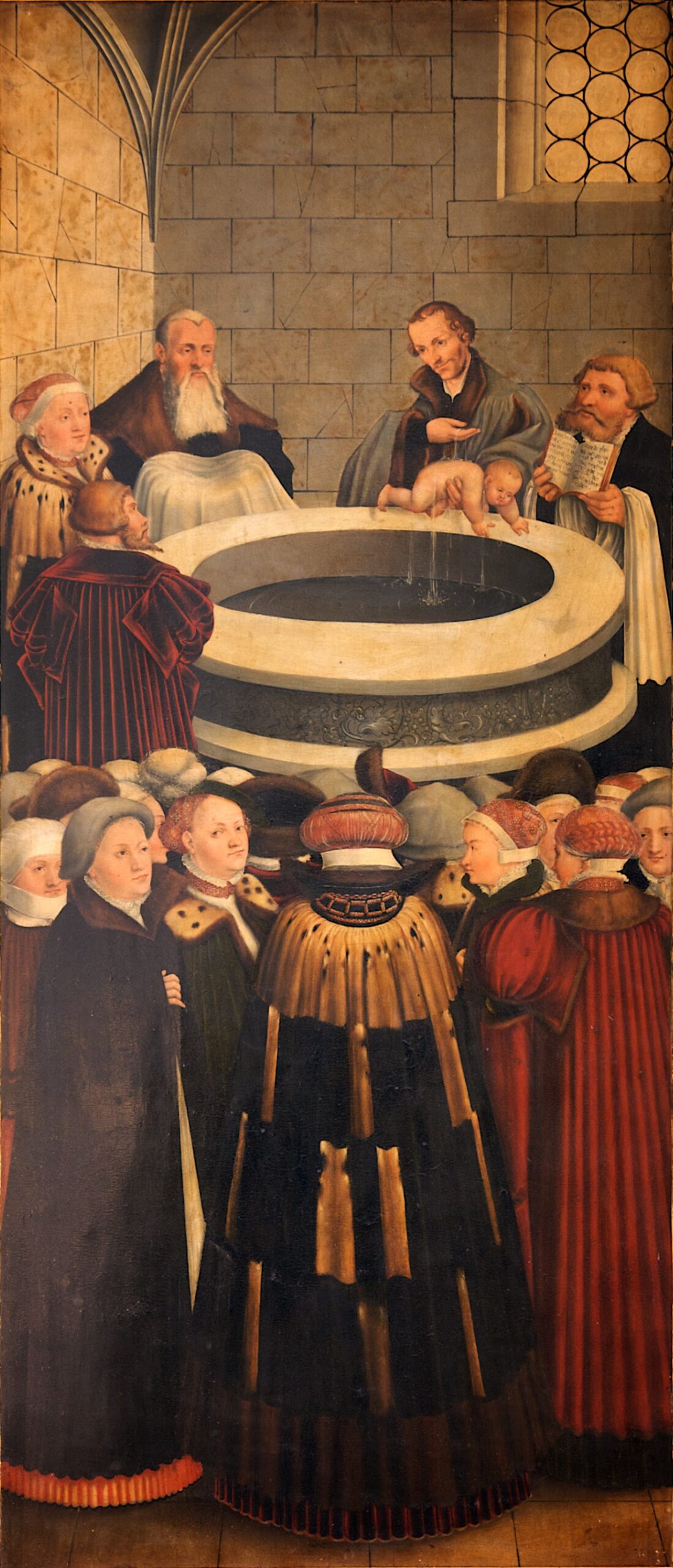 Baptism panel, Wittenberg Reformation altarpiece — your child's baptismal identity